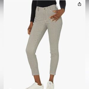 Tommy Hilfiger Women's Printed Pants Casual Plaid Ankle Skinny Tan